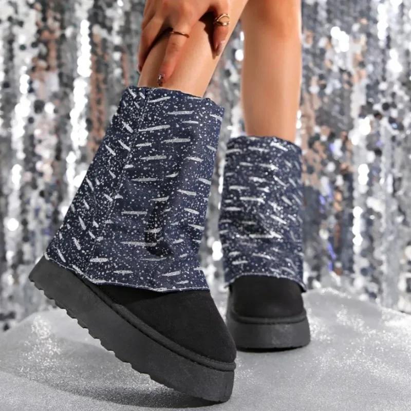 Fashion 2024 Women's Winter New Short Plush Warmth Thickness Comfortable Mid-calf Boots Women's Daily Comfort One-Pitch Snow Boots Women