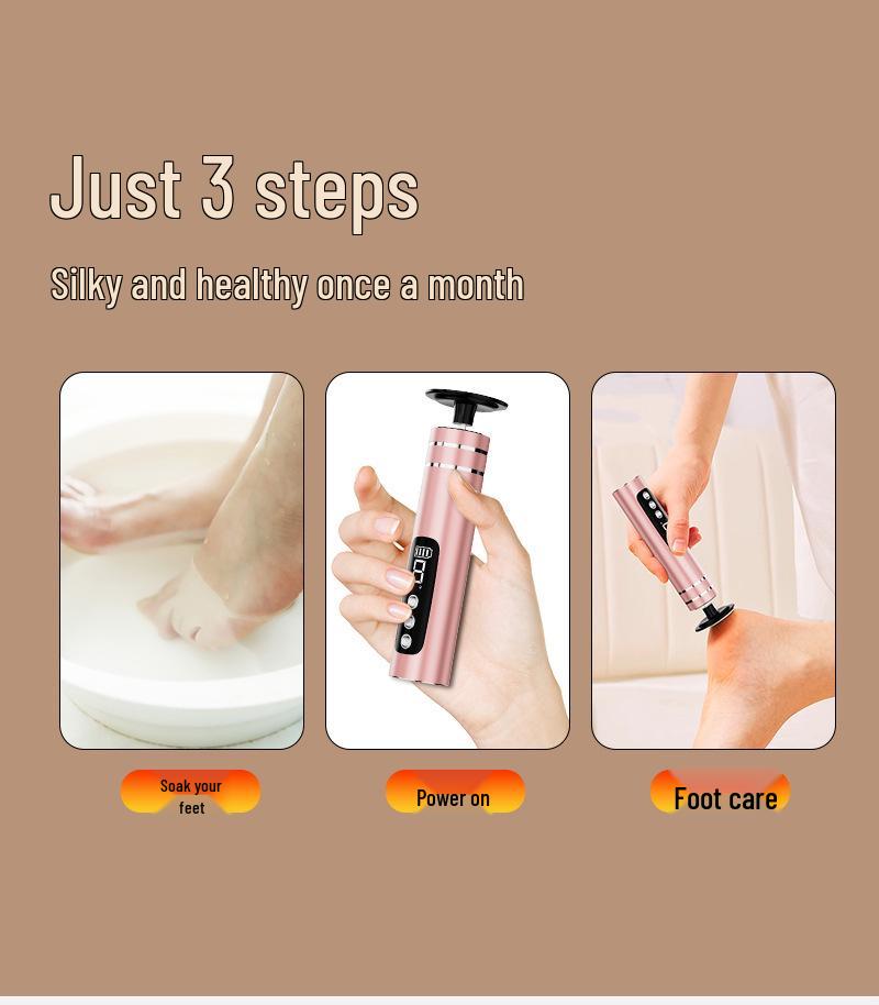 Rechargeable Metal Electric Foot Callus Remover - Durable Grinder for Dead Skin