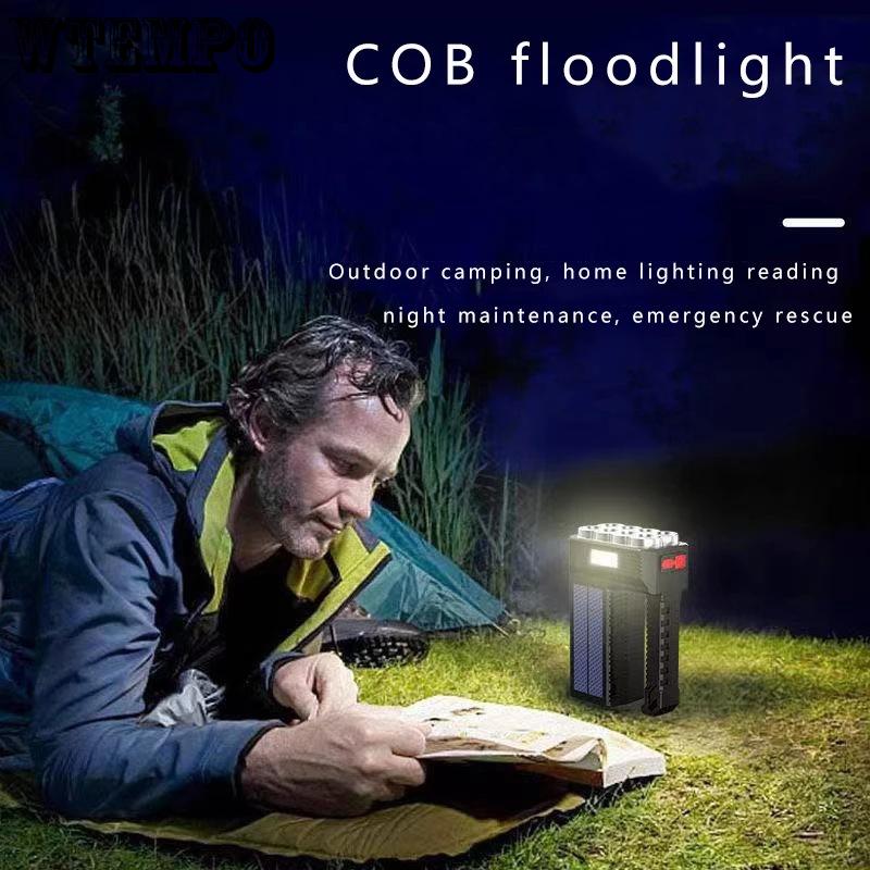 Solar Rechargeable USB Strong Light Flashlight Super Bright Led Flashlight Portable Searchlight Distant Light