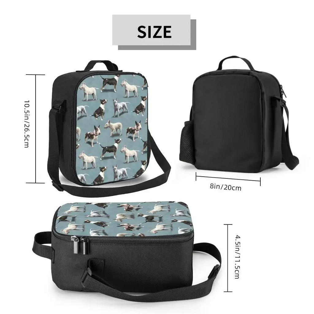 Bull Terrier Dog Portable Lunch Boxes for Waterproof Animal Cooler Thermal Food Insulated Lunch Bag School Children Student