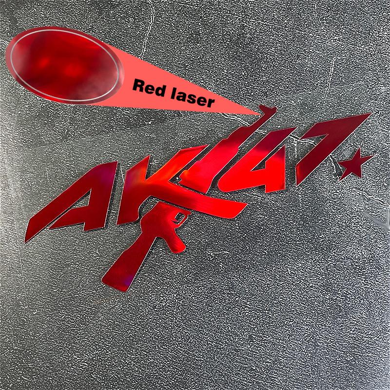 1PC AK47 Laser Motorcycle Sticker Waterproof for Motorbike Helmet Fuel Tank Scooter Decoration Car Window Universal Vinyl Decals