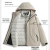Unisex 3-in-1 Waterproof Windproof Hiking Jacket with Down Liner – Ideal for Autumn and Winter.