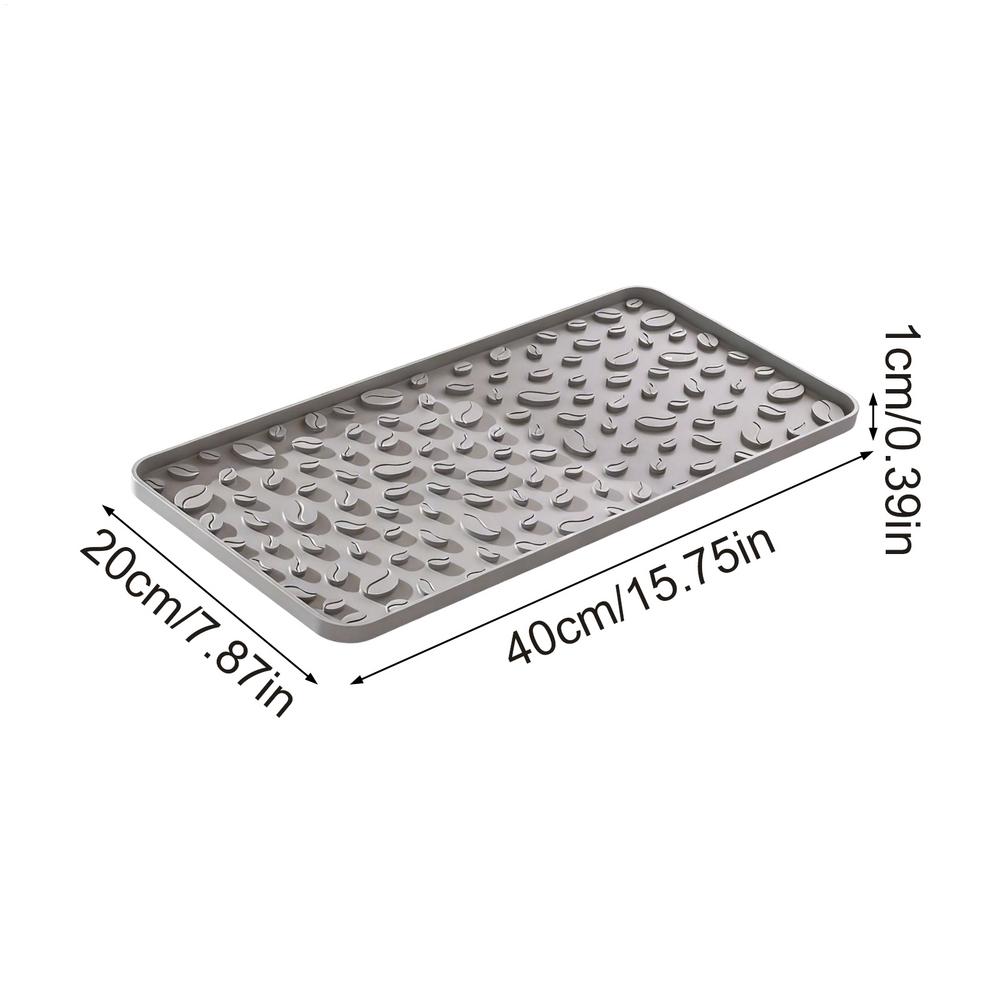 Silicone Coffee Mat Non-Slip Draining Tray 16x8in Heat-resistant Silicone Coffee Bar Mat For Dish Drying Plate Table Bar Kitchen зелёный