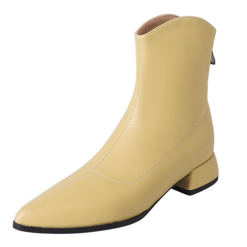 

Элегантные короткие ботинки Осенне-зимняя обувь 2024 Женские ботильоны Острый носок Милые Черные Коричневые На низком каблуке Вечерние Танцевальные туфли Женские 39 жёлтый