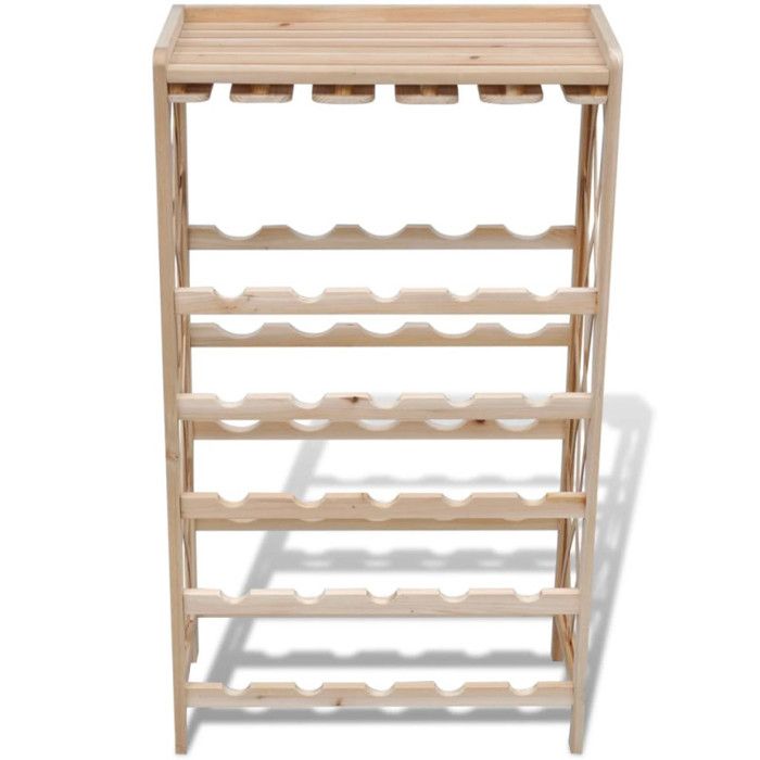 Casier à bouteilles - vidaXL - Bois de sapin - 25 bouteilles - 50 cm - Marron