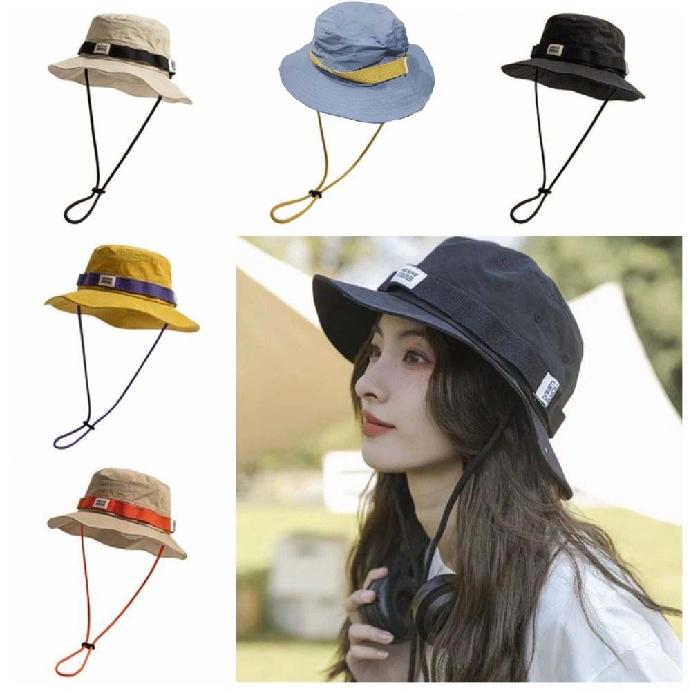 Sun Protection Mountaineering Hat Contrast Color Sun Protection Bucket Cap Fishing
