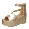 Fashion Women's Peep Toe Chunky Platform Sandals Ankle Strap Wedge Heel Gladiator Sandals for Women 2025 Summer Thick Bottom Beach Shoes
