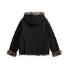Unisex American Retro Fur Collar Thickened Winter Workwear Jacket
