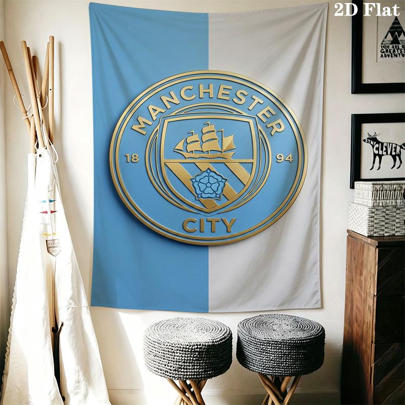 Manchester City Football Club Crest Bedding 1 Duvet Cover 2 Pillowcase Without Core Soft And Comfortable Christmas Birthday Gift Bedding Set