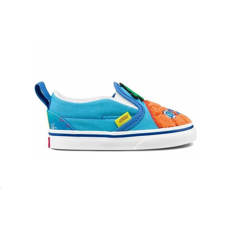 Vans SpongeBob SquarePants x Slip-On Velcro Toddler 124 Conch Street Baby Sneakers Blue Multi-Color VN000UBS9EZ