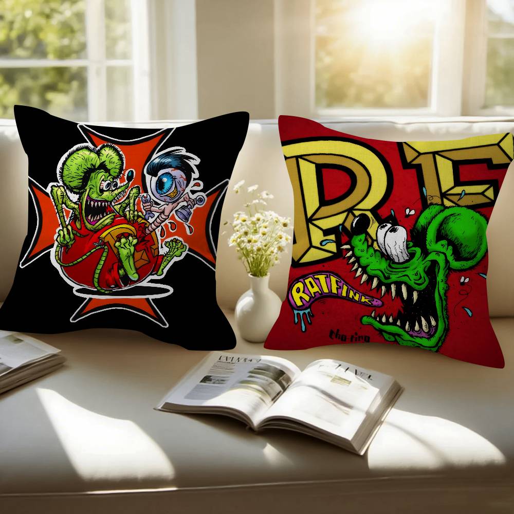 Personalized Pillow Cover Kids Bedroom Wild Party Decor Pillowcase Kid Birthday Shower Gift Anime Rat Fink Printed