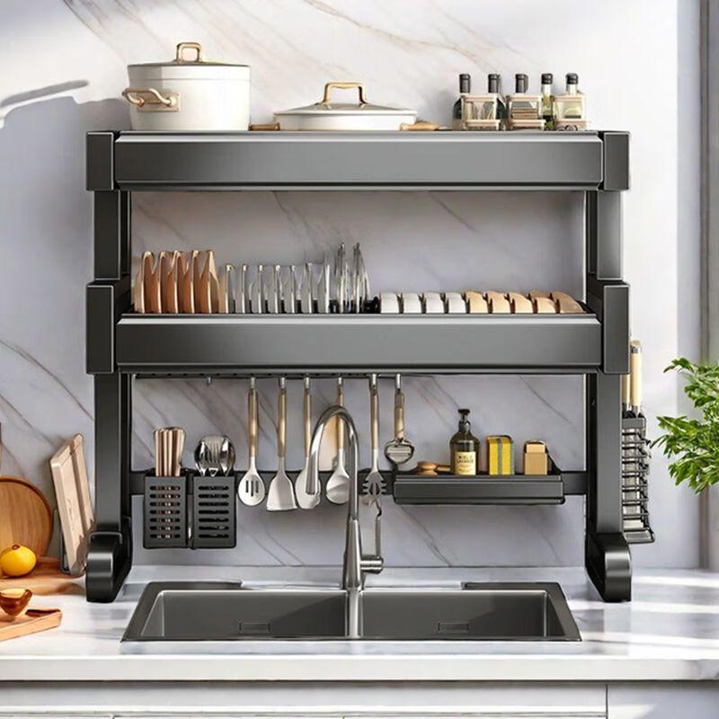 Ret retractable Carbon Steel Over-Sink Dish Rack & Organizer