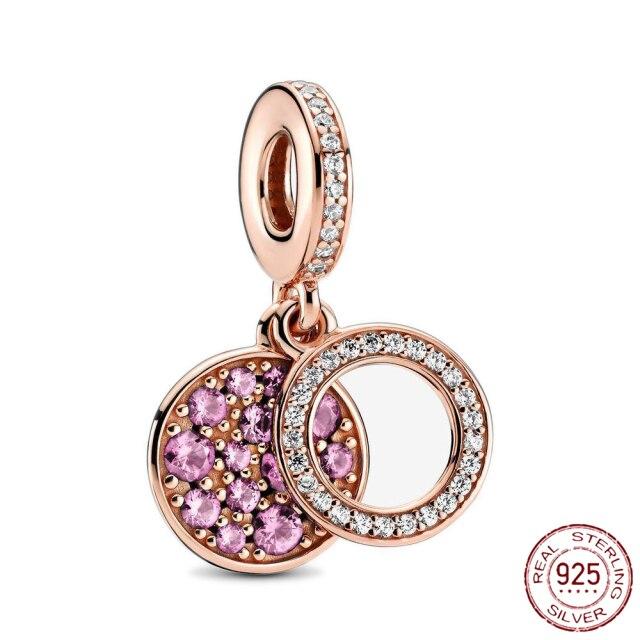 Nouveau 925 En Argent Sterling Rose Fille Garçon Rose Étincelle Entretoise Clip Charme À Perles Original De Mode Bracelet Bijoux À Bricoler Soi-Même Pour Les Femmes