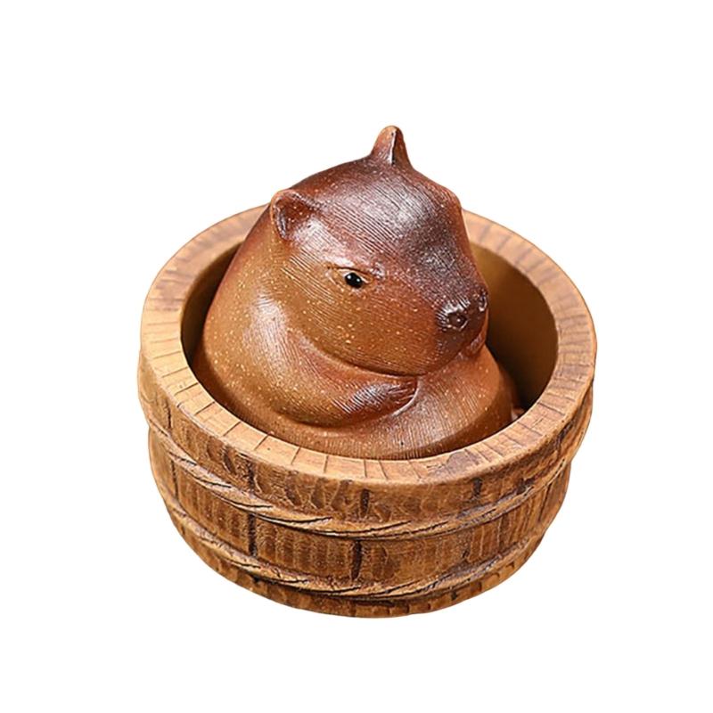 Capybara Tea Pet Unique Clay Capybara Tea Figure Household for Display