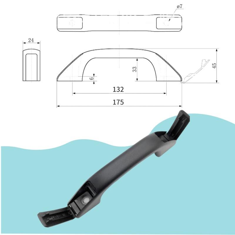 1pc Grab Pull Door Handles With Hole Covers Trailer Caravan Motorhome Van Car Exterior Door Handles Parts Accessories