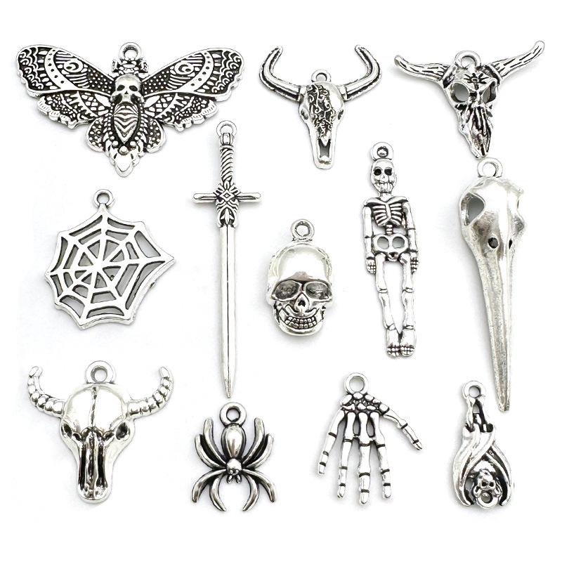 Antiker Silberlegierung Spinnennetz Anhänger Charm - Halloween DIY Schmuckzubehör