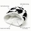 Thickened Pullover Hat Ear Protection Winter Beanie Hat Versatile Cow Pattern Knitted Hat  Riding