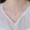 925 Silver Lychee Ice Jade Necklace Irregular Geometric Design Fashion Commuting Jewelry