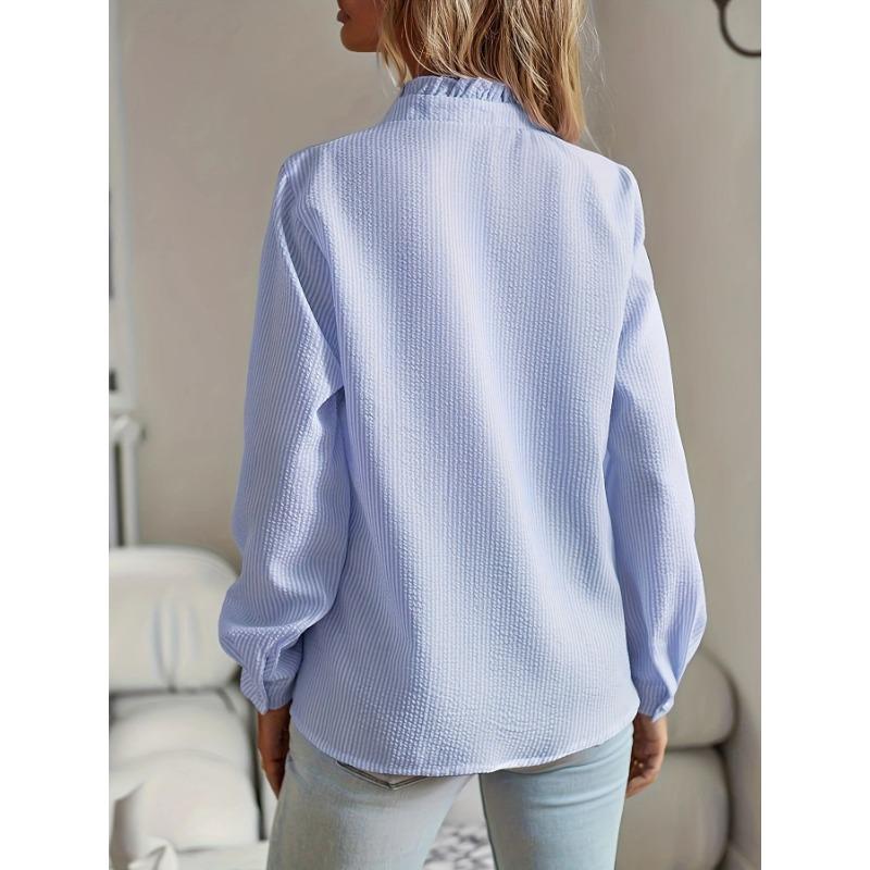 Fashion Spring Autumn Long Sleeve Pleated Women Shirt Elegant Loose Casual Ruffled Single-Breasted Elegant Office Blouse Ladies Basic Tops