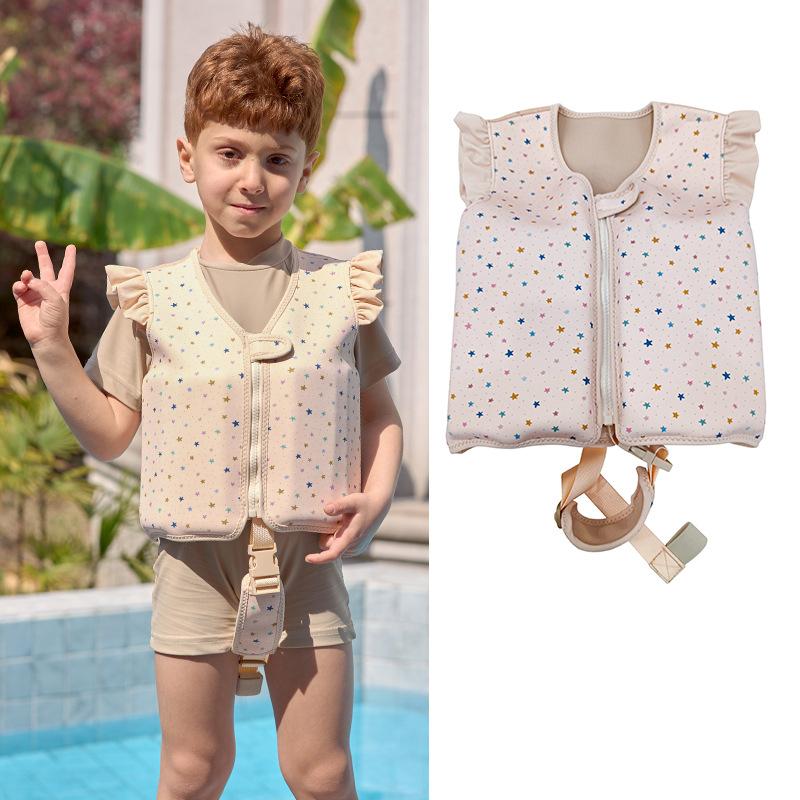 Not Falling Off Child Buoyancy Vest Anti Rollover Adjustable Baby Swimming Jackets Cartoon Stable Inflation-Free Swimming Vest