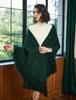 BEAUTELICATE Large Thick Triangle Solid Perfect for or as a Gift for Fall and Emerald Green Women's Scarf, Color, Indoors, Office, Winter,