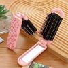 Plastic Folding Comb Portable Makeup Mirror Comb Foldable Massag Girl Bangs Fashionable Convenient Carry On Bag Comb