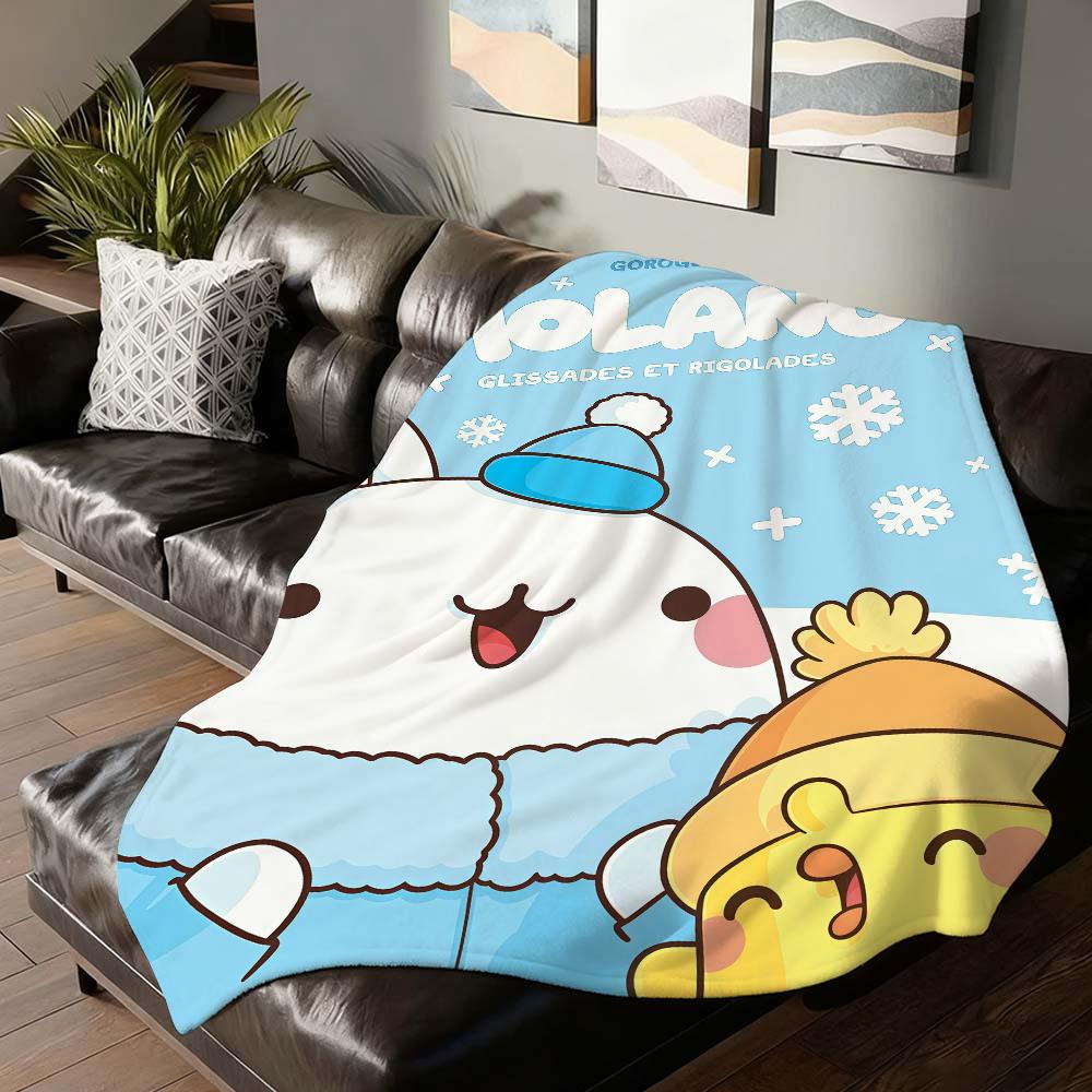 Cartoon cute M-MolangS Blanket For Sofa Office Bed Plane Travel Sleep Read Relax Camping Soft And Warm