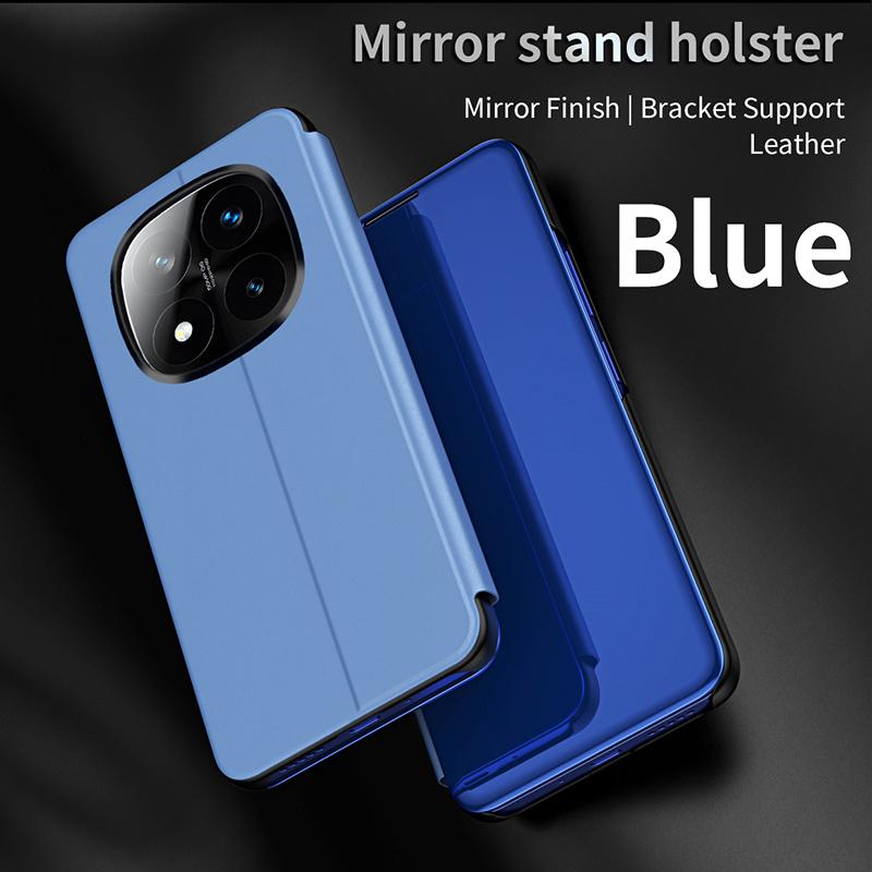 

Funda Redmi Note 14 Pro Mirror Flip Stand Case Funda For Xiaomi Redmi Note 13 14 12 Pro Plus 5G 12S Full Cover Protection Bumper Redmi Note14ProPlus синий