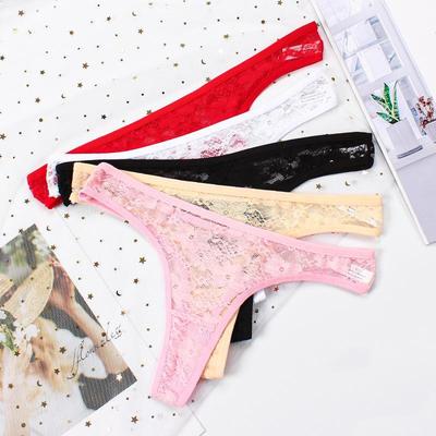 European & American Lace Thong: Sexy, Low-Waist, Tempting & Breathable Cotton Crotch Underwear for Women