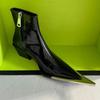 Soleist Reißverschluss Seite Mode Damen Stiefeletten Metall Spitze Damen Schuhe Grober Absatz Western Cowboy Stiefel