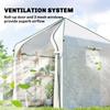 Walk-in Greenhouse for Outdoors with Steel Frame, Large Plant House with Roll-up Door and PE Ground Cover, White