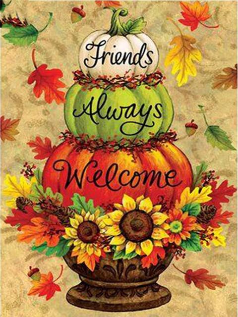 Full Diamond Embroidery Pumpkin Flower Painting Fruit Full Square Mosaic Thanksgiving Landscape Cross Stitch Handicraft