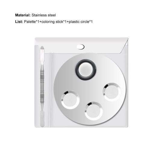 Mixing Plate Smooth Surface Multifunctional Various Shapes Stainless Steel Makeup Mixing Color Palette for Cosmetic