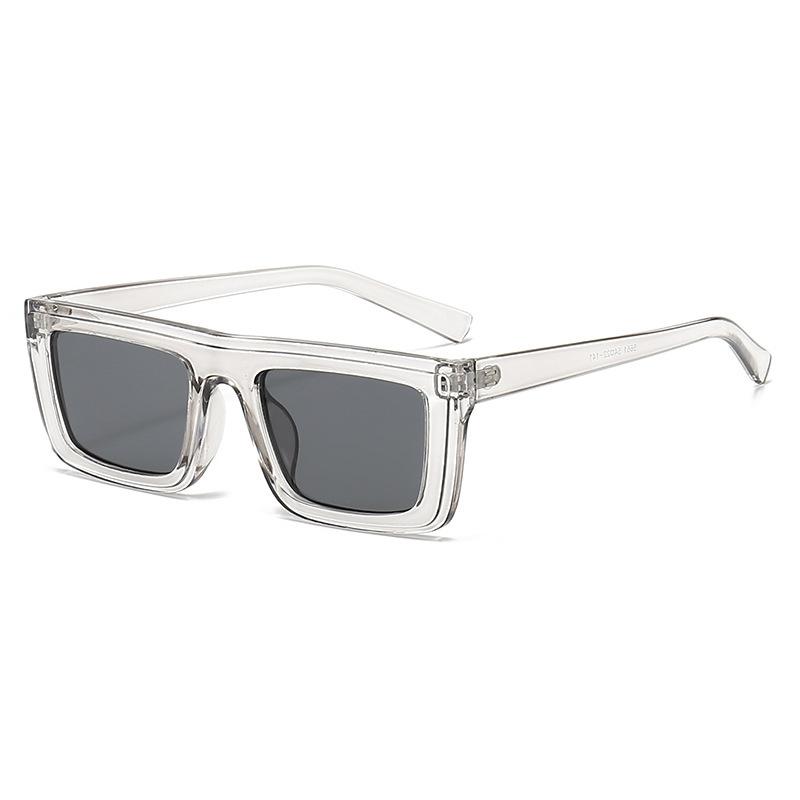 Flat nose bridge square frame simple sunglasses atmospheric retro low-key business advanced sunglasses photo shade sunglasses