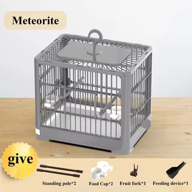 Portable Bird Container Bird Travel Carrier Bird Cage with Handle Large Space Breathable Foldable Bird Cage Set Bird Accessories
