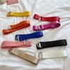 Stylish Korean Candy Color Canvas Double Ring Buckle Long Waist Belt For Men And Women