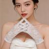 Solid Color Lace Short Gloves High Elasticity Bridal Gloves Elegant Sun Protection Gloves  Outdoor
