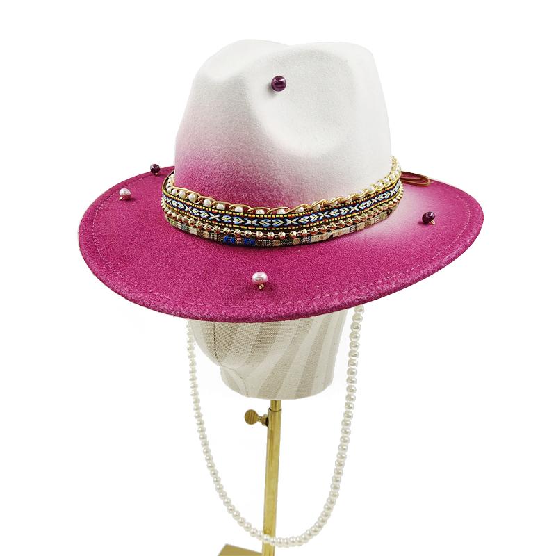 Women's Punk Straw Hat 2023 New Sun Hat Gold Chain Accessories Men's Jazz Hip Hop Summer Hat Punk Style Beach Hat Church Hat