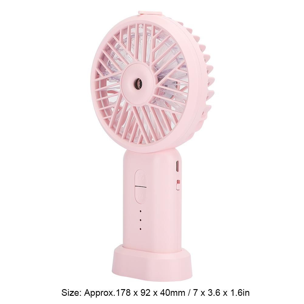 Handheld Charging Small Fan Humidification Mini USB Portable Desktop Bedside UniversalPink 178 x 92 x 40mm