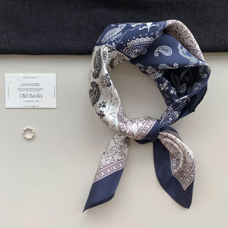 100% Mulberry Silk Square Scarf 70cm Fashion Neck Head Women