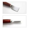DIY Lederhandwerk-Werkzeug Holzgriff Edelstahl Leder Schneidemesser Leder Schaufelmesser für die Lederbearbeitung