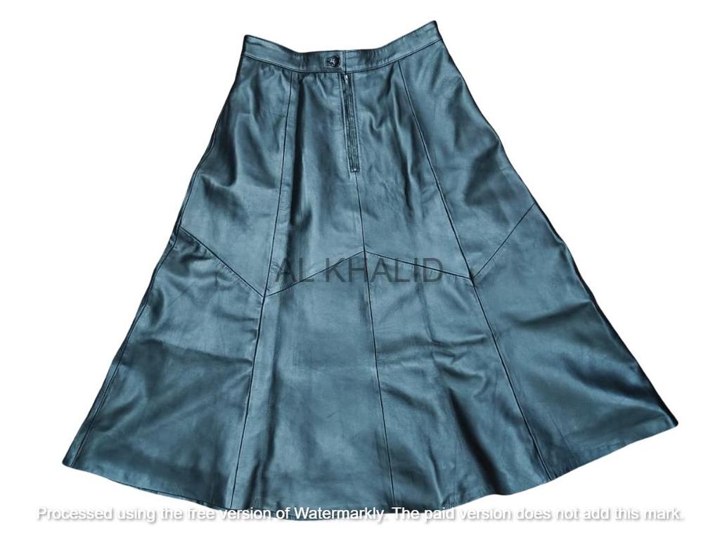 Skirt Soft Long Flare Skirt Black Stylish Hot Women's Genuine Lambskin Leather