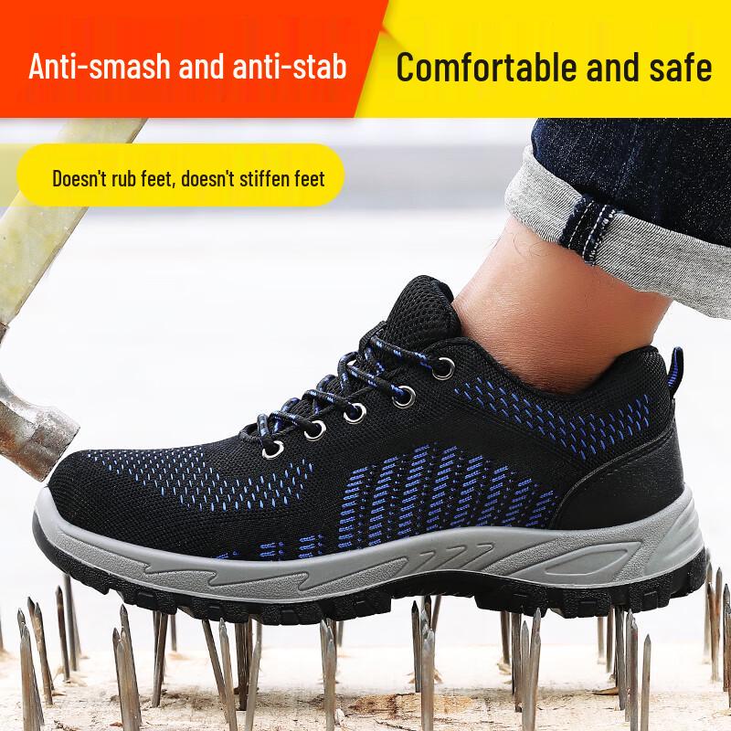 GUYISA Men's Breathable Safety Work Shoes