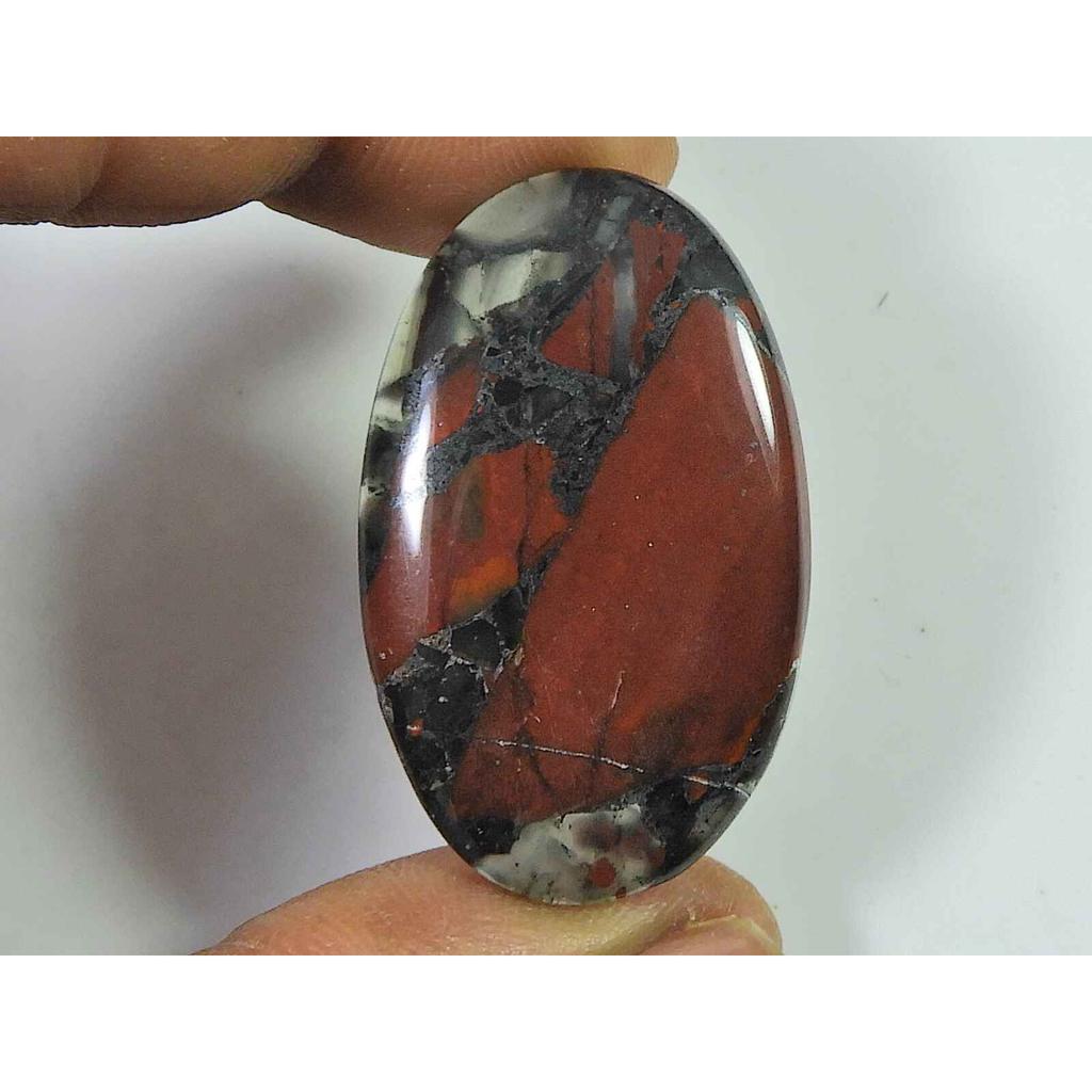 Natural Bloodstone Palm Crytsal 30Cts. Oval Cabochon Loose Gemstone 22X39MM SK-2599