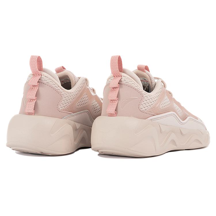 New Anta Chao Bai Collection Cushioning Anti Slip Wear Resistant Breathability Low Top Chunky Sneakers Women's Pink 122118840-3