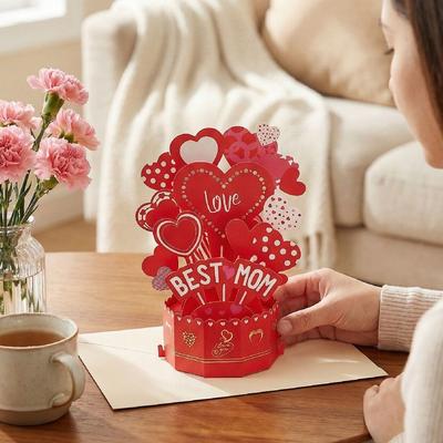 With Envelope 3D Award Cup Greeting Cards Romantic Stereo Love Postcard  for Mom Gift