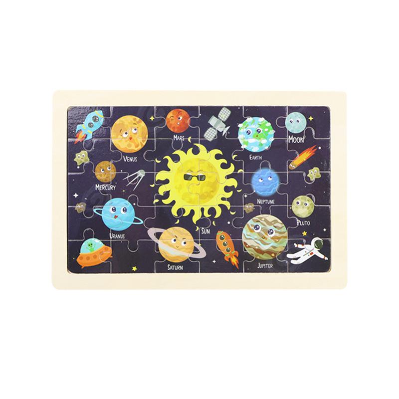 Wooden Animal Cartoon Jigsaw Puzzle Board - 30, 60, 98, 120-piece Toy for Early Childhood Education