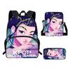 Girls Backpack Primary School Student Backpack Printed Children's Bag Shoulder Bag Pencil Case Three-piece Set