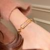 French Vintage Natural Mother of Pearl Hollow Iris Bracelet with Diamond Pink Sapphire Flower for Women