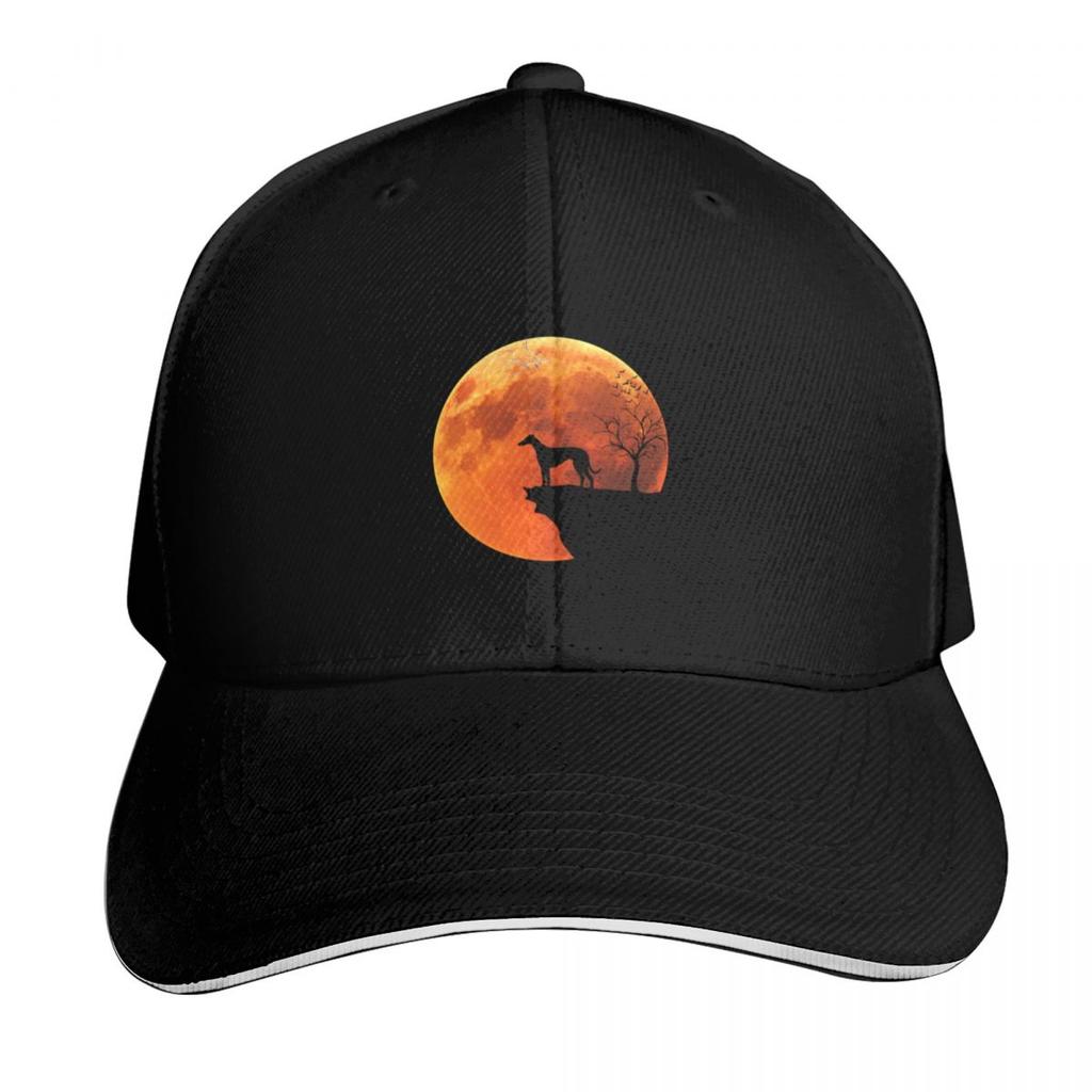 Greyhound Dog Moon Halloween Greyhound Cool Dad Mom Greyhound Christmas Baseball Cap Hats for Unisex Womens Unisexs
